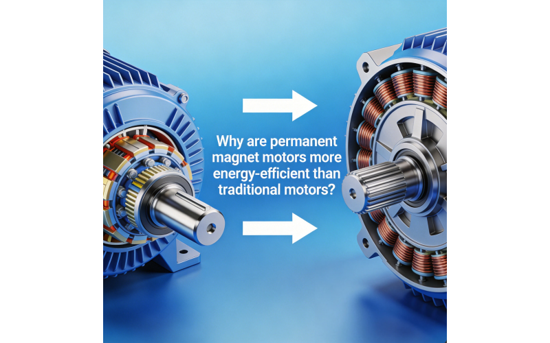 Why are permanent magnet motors more energy-efficient than traditional motors?
